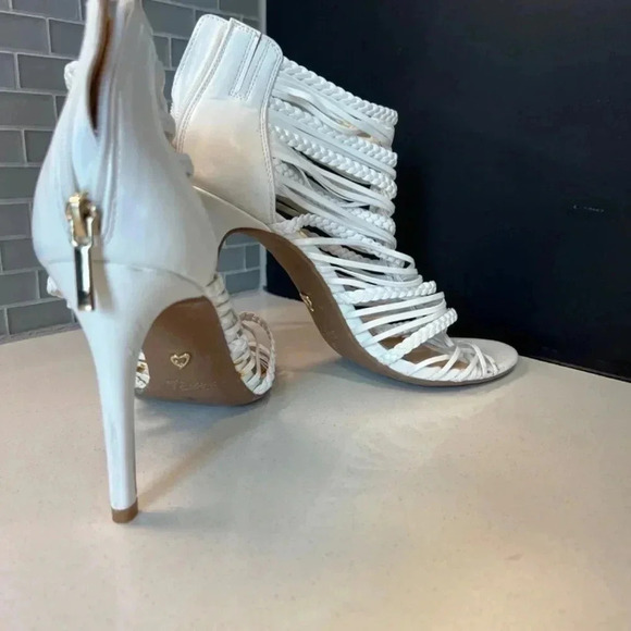 Thalia Sodi White Heels Size 10 4 Inch - Picture 7 of 10